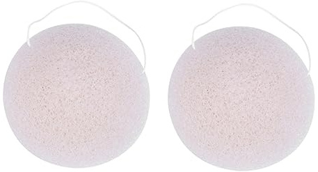 CALLARON 2 Piezas Esponja Bambú Esponjas Redondas Naturales para Limpieza Facial Desmaquillante para Cuidado Piel Baño Color Aleatorio