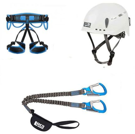 LACD Generisch Klettersteigset Via Ferrata Pro Evo 3.0 Start Gurt Protector (M (Taille 80-120 cm, Bein 50-70 cm))