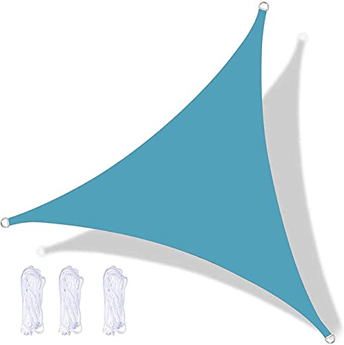 Tenda a vela triangolare per esterni, 5 x 5 m, impermeabile, protezione UV 95% per patio, giardino, pergola, cortile e attività all'aperto, copertura ombreggiante