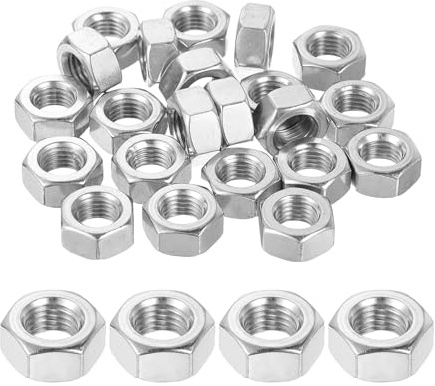 sourcing map Tuercas hexagonales M8 x 1 mm, 24 tuercas hexagonales métricas de acero inoxidable 304, tuercas de bloqueo hexagonales de 13 mm de ancho, 6,5 mm de altura para maquinaria automotriz uso