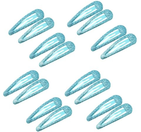 EUZUXU 16 Pièces Barettes Cheveux, Enfant Barrettes à Cheveux en Métal, Snap Barettes BB, Briller Clips à Pression pour Fille Enfant Bébé(Bleu)