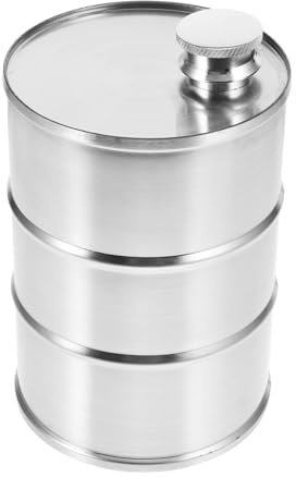 UTHCLO Frasco Metálico para Bebidas Inoxidable Recipiente Hermético y Portátil para Vino Jugos y Aceite para Camping y Viaje Diseño Seguro y Elegante Color Plata