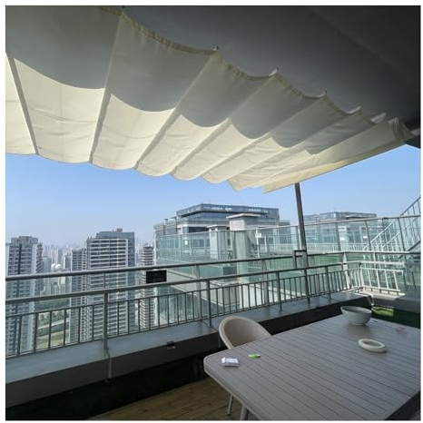 Techo de pérgola retráctil, kit de toldo de repuesto para exteriores, para patio, terraza y barbacoa, protección UV resistente a la intemperie, tamaño 1 x 6 m