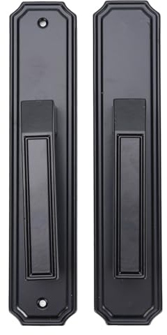 FTVOGUE Keyed Entry Door Lock Set, Black Quiet Door Handle Lock Set with Thickened Panel and Silent Bearings for Bedrooms Bathrooms Hotels Offices