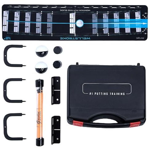 Alfombra de Putting Interior – Herramienta Profesional de Entrenamiento de Putter – de de Herramientas portátil | Solución Completa de Golf para Garaje, Hombre, Mujer, jardín, Playa