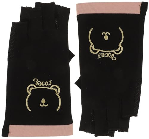 POPETPOP Fingerless UV Protection Manicure Gloves for Nail Light, Black Breathable Anti-slip Cotton Gloves for Salon Nail Art, Women’s Hand Care Accessories