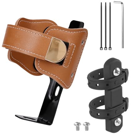 Vintage Leather Bike Water Bottle Holder, Lightweight & Strong Bicycle Cage with Adjustable Leather Straps, Bike Water Cup Brackets for Bikes Cycling Accessories