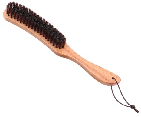 Hohopeti Bartpflegebürste mit Praktischem Holzgriff und Nylonborsten Einfach zu Reinigen Stilvolles Design für Herren zur Täglichen Bartpflege und Gesichtsreinigung
