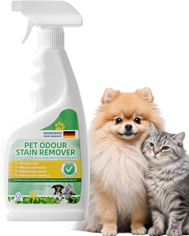 Spray Quitaolores para Mascotas - 500 ml Pulverizador Regulable de Larga Duración,Limpiador de Manchas para Perros Spray Limpiador,para Hogar Interior Exterior Salón Alfombra Moqueta Tapicería