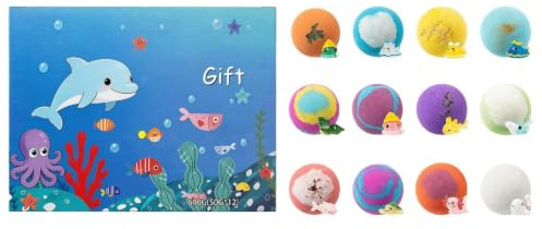 Bombe da bagno con giocattoli all'interno, 12 pezzi bombe da bagno per bambini, palline di sale da bagnos, palline da doccia naturali per bambini e bambine,perfette per riempire il cestino di Pasqua