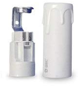 Portalámparas + funda de vela E14 26x65 mm blanca GSC 2203325