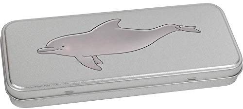 Azeeda 'Dolphin' Metal Hinged Stationery Tin/Storage Box (TT00102286)