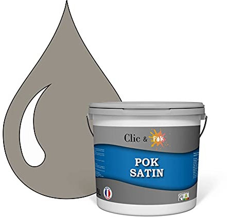 POK SATIN : Peinture Satin Lessivable Taupe Chocolatée 50m² - 5L