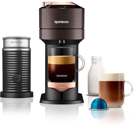 Nespresso Vertuo Next Premium Automatic Pod coffee machine for Americano, Decaf, Espresso by Magimix in Rich Brown