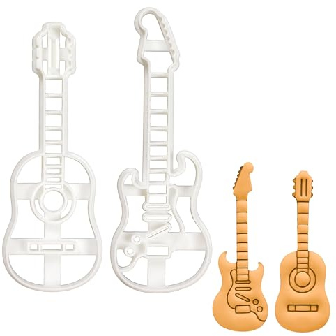 2er Set Gitarre Ausstechformen (Formen: Akustik- und E-Gitarre), 2 Teile, Bakerlogy