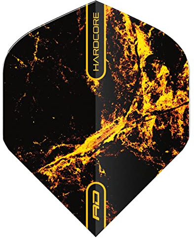 RED DRAGON Hardcore Radical Golden Strike Dart Flights - 4 Sets Per Pack (12 Dart Flights in Total)