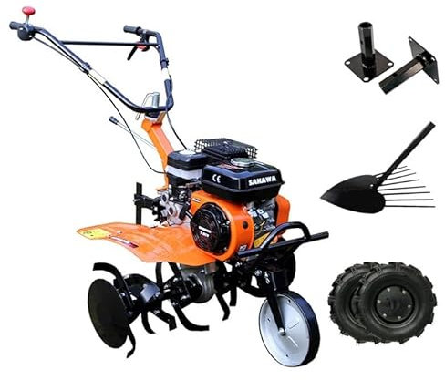 SAKAWA Motoazada 7CV + Ruedas 500x10 + Arrancapatatas + Mangones