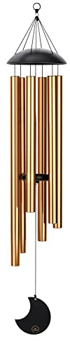 Sonic Energy Moon Meditation Chime, 44 Zoll, Bronze (MMC44B) | 6 Töne, 432 Hz, 110 x 20 x 20 cm, 1370 g, Mondsymbol, mit Aufhängering, verstellbares Pendel, Aluminium, Kunststoff