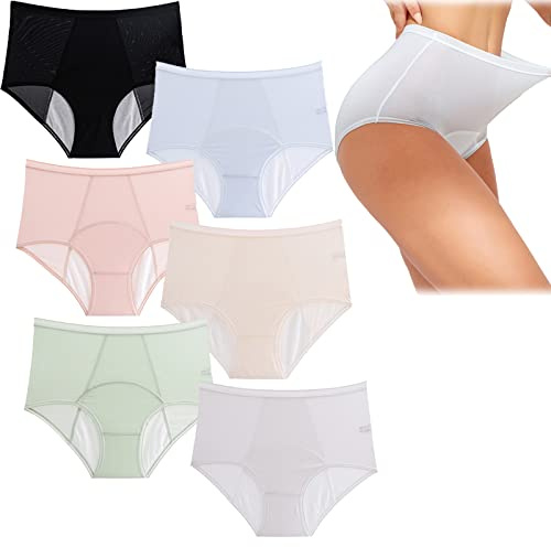 Everdries - Biancheria intima a tenuta stagna, Everdries Mutandine a tenuta stagna da donna in seta di ghiaccio, 6 pezzi, L