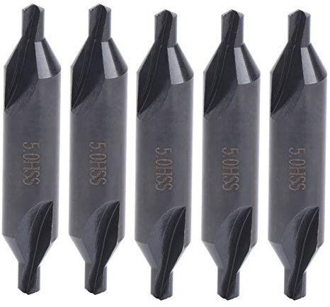 Brocas De Centrado De 5 Piezas, Kit De Brocas Centrales De Acero De Alta Velocidad De 5 Mm Taladro Central Avellanador Juego De Herramientas De Fresado De Torno Herramientas De Posicionamiento Para To