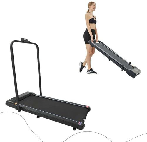COSMO BUY Under Desk Walking Treadmill Pad With Handrail 2.0 HP Portable Treadmills for Office Home Gym Cardio Workout Fitness Space-Saving, Adjustable Speed 1-10 km/h, Running, Jogging, w/Remote