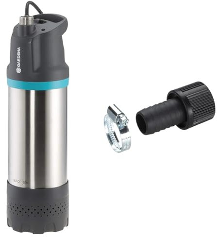 Gardena Tauch-Druckpumpe 6100/5 inox automatic: Automatische Tauchdruckpumpe & Saugschlauch-Anschlussstück 25 mm (1 Zoll)