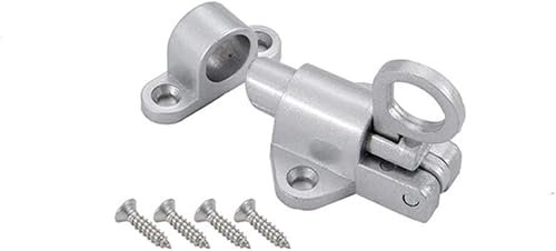 Door Bolt,Sliding Door Lock,Door Latch Hook,1pc Bolt Latch Lock Black Aluminum Alloy Door Small Thick Spring Latch Security Guard for Home Bathroom Door(Color:Black) (Color : Black)(Silver Grey)