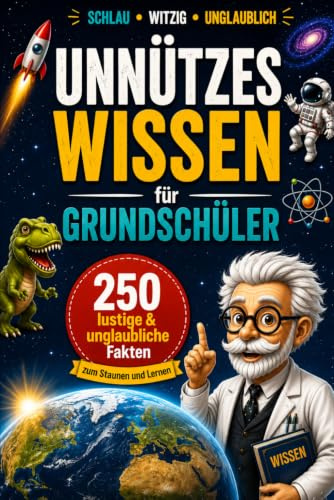 Schlau, witzig, unglaublich: Unnützes Wissen für Grundschüler - 250 lustige & unglaubliche Fakten zum Staunen und Lernen (Geschichte, Sachkunde, Musik, Erdkunde Kunst & Deutsch)