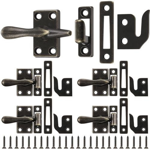 Hicarer 4 Pack Casement Window Lock 1-7/8 Inch Zinc Alloy Window Sash Lock Latch Replacement for Home Casement Windows (Bronze)