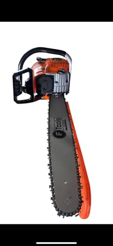 Tronçonneuse Thermique Tools, Moteur 58CC, Guide Barre 55 cm, Orange et Noir