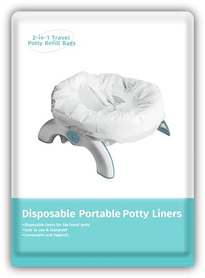 Newspitaya 30 Counts Disposable Potty Bags with Absorbent Pads – Portable Toddler Toilet Liners for Travel Potty Seats, Leak-Proof Potty Training Bags Fit Most Potty Chairs & OXO Tot 2-in-1 Go Potty