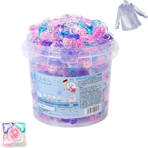 Capsules de lessive 5 en 1, capsules de lessive concentrées avec assouplissant, billes nettoyantes en profondeur pour les vêtements, pour tous les tissus et toutes les couleurs (30pcs)