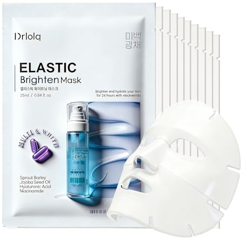 Masque Visage Coréen 10 Pièces, Tissu Hydratant Éclat Anti Âge | Hydratation intense avec acide hyaluronique, niacinamide et panthénol pour une peau douce et lumineuse