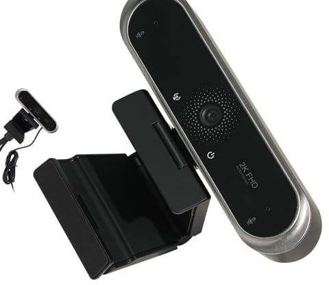 Ahmany Webcam USB leggera con risoluzione 2K e messa a fuoco intelligente, ideale per lavoro a distanza, insegnamento online, streaming, webcam