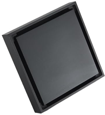Griglia Di Scarico Scarico a pavimento invisibile for bagno Piatto doccia for vasca da in acciaio inossidabile 304 Copertura for scarichi a lineari a drenaggio lungo(Matte Black)