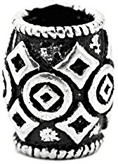 NKlaus Haarschmuck Bartperle Krigare Wikinger Muster 925er Sterlingsilber Silber 6982
