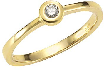 Orolino Damen Ring 585/- Gold Glänzend Brillant gelb 0,07ct. 067370080-1