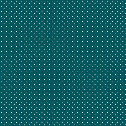 babrause® Baumwollstoff Pünktchen Petrol Webware Meterware Popeline OEKOTEX 150cm breit - Ab 0,5 Meter