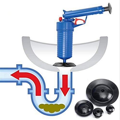 Air Drain Blaster Gun Air Power Toilet Plunger Heavy Duty Sink Plunger,Pipe Blaster High Pressure Air Plunger Powerful Manual Pump Cleaner Plunger for Bath/Toilet/Sink/Floor Drain/Kitchen/Clogged Pipe