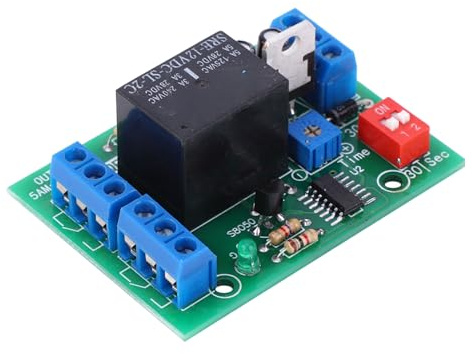 Módulo Relé Temporizador 12V CC 2 Canales DPDT Retardo Apagado Automatización Industrial Control Industrial