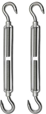 PHITUODA Spannschlösser, M12 Edelstahl, 304, Haken und Haken, verstellbar, 2 Stück