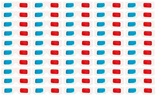 SOLUSTRE 100 Occhiali di cartone 3D Anaglifo Rosso e Universali Occhiali 3D per pellicole video