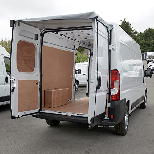 UK Custom Covers BDC586GREYAD2 Tailored Rear Barn Door Awning Cover Grey -To Fit Peugeot Boxer 2006 Onwards