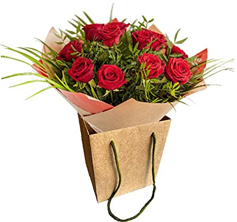Red King Roses Bouquet Gift – Fresh Seasonal Floral Arrangement for Birthday, Anniversary, Valentine, Mum, Love, Party Event, Occasions – Long-Lasting Cut Flowers