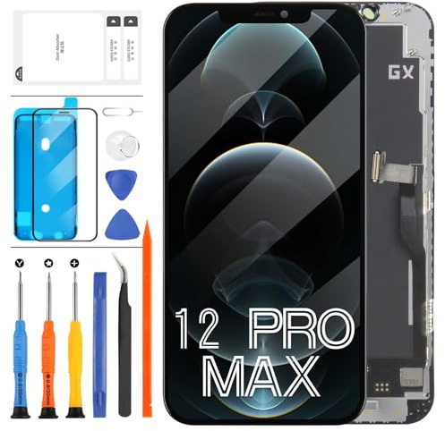 LADYSON OLED pour iPhone 12 Pro Max LCD Écran Remplacement pour iPhone 12 Pro Max 6,7 A2411 A2342 A2410 A2412 LCD Display Affichage Tactile Digitizer Matrix Full Glass Assemblée avec Outils