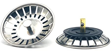 Zimjoy 2 Stück Spülbecken Siebkörbchen 78mm 3.07 Zoll , Abflusssieb für Küchenspüle Edelstahl Spülbecken Sieb Stopper, Spülen Ersatzteil Silber 2Pcs
