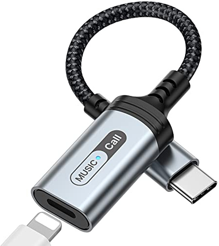 iMangoo USB-C Audio Adapter for iPhone/iPad 11 Lightning Headphone Grey | Type C Male to Female for MFi Certified Earphones Converter for iPad 10 Air Mini for iPhone 17 17e 16 16e 15 Converter Dongle