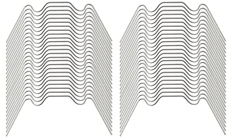 ZYAMY 50pcs Stainless Steel Greenhouse Glass Clip W Type Clip Leaf Spring Clips for Greenhouse Glass House Twin-Hall Web Sheets