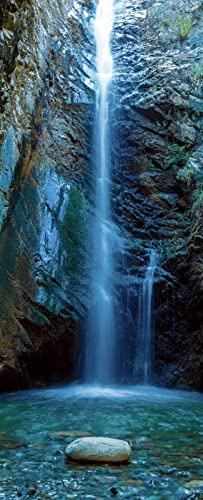 A.Monamour Türtapete Selbstklebend Türfolie Türposter 3D Milameris Wasserfälle Im Troodos Gebirge Zypern Vinyl Folie Türdeko Tapete Wandbild Türaufkleber Türtattoo 85x200cm