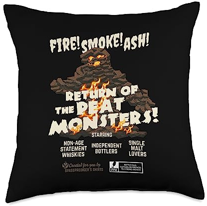 Whisky Design Peat Monster Vintage Film Poster Whisky Throw Pillow